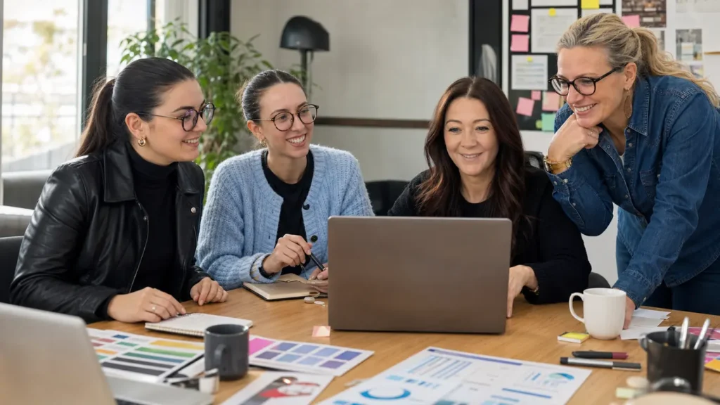 Équipe Atelier Majelan en situation de travail sur la stratégie digitale et l’intelligence artificielle