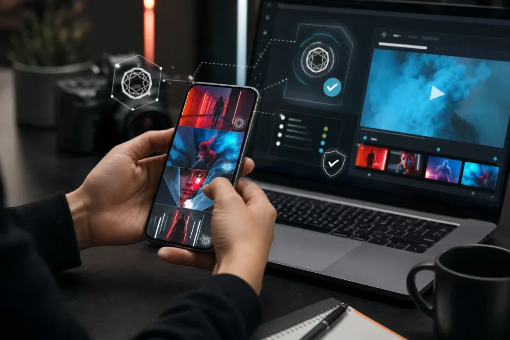 Création TikTok avec label de contenu généré par IA